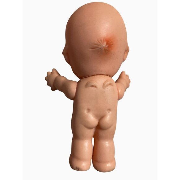 Kewpie Rubber Doll 4.5" Collectible Figure With Blue Eyes and Smiling Face - Picture 6 of 10